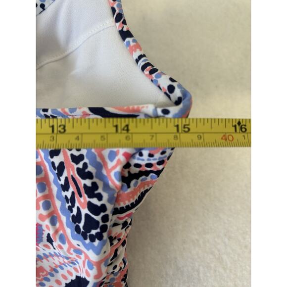 Island Escape Tankini Top Halter Neck Push‎ Up Swim Top Navy Multi Paisley Sz 8 - Picture 5 of 7